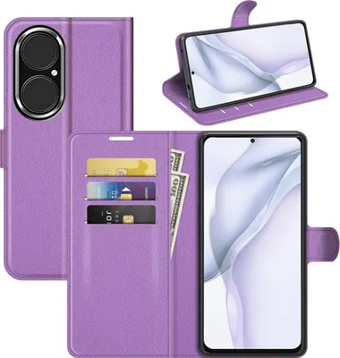 Produktbild von König Design Hülle kompatibel mit Huawei P50 Kunstleder Handyhülle - Handy Case Violett