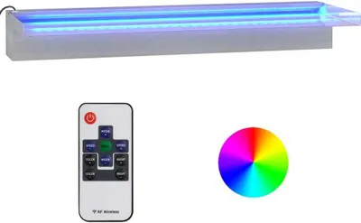 Immagine prodotto di vidaXL Elemento cascata con LED RGB in acciaio inox 60 cm