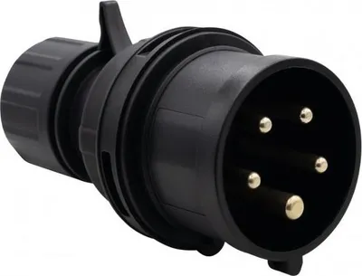 Obrázok produktu pre Sieťová zástrčka 16A/5P 380V-415V /FE/ IP44 čierna F7.0159