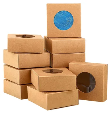 Produktbild von Set mit 30 Geschenkboxen aus Pappe mit Sichtfenster
