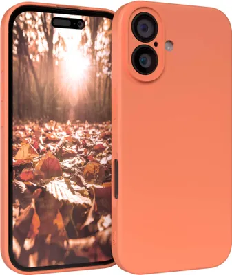 Produktbild von EAZY CASE - TPU Hülle für Apple iPhone 16, TPU Case stoßfeste Handyhülle, weiches Cover mit Kameraschutz, Silikonhülle in Orange