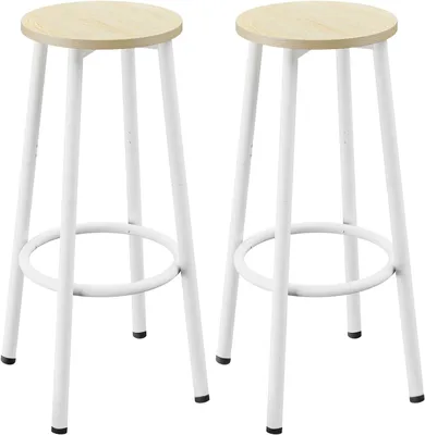 Image de Tabourets de bar, 64 cm de hauteur, lot de 2, avec repose-pieds, pour cuisine