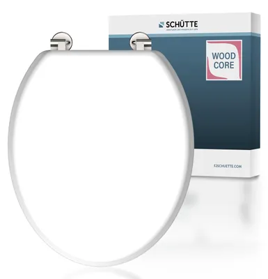 Produktbild von SCHÜTTE MDF WC Sitz, Toilettendeckel mit Holzkern, Toilettensitz Weiß