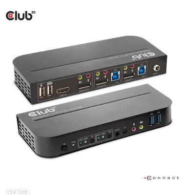 Zdjęcie produktu dla CLUB3D CSV-7210, 4096 x 2160 px, 4K Ultra HD, 12 W, Czarny