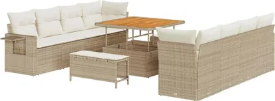Immagine prodotto di Set di divani da giardino vidaXL, colore beige e crema, in rattan sintetico