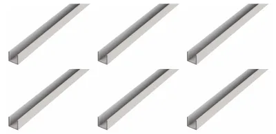 Immagine prodotto di Alberts, profilo a U, alluminio, naturale, 8 x 8 x 8 x 1 mm, lunghezza 1 metro