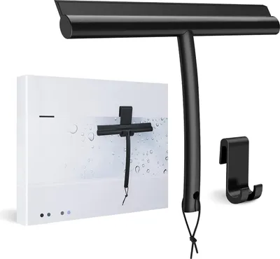 Produktbild von Siliconen Duschwischer Schwarz - 23 cm - mit Halterung