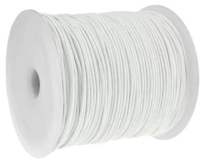 Produktbild von Runde Lederschnur - 1 mm. Weiß. 50 Meter auf Rolle