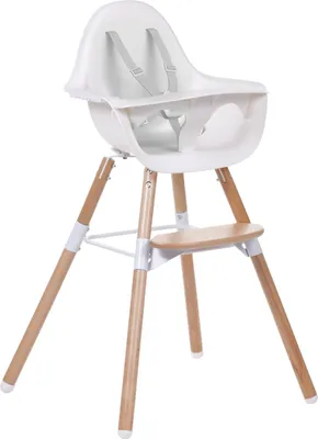 Produktbild von CHILDHOME EVOLU 2 STUHL NATUR / WEISS 2 in 1 + RING; CHEVOCHNW