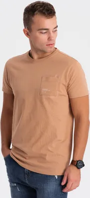 Obrázok produktu pre Ombre Clothing Pánske tričko s krátkym rukávom Themphie svetlo hnedá L