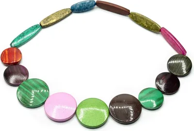 Produktbild von Regenbogen Kette Miniblings 50cm Anhänger Halskette bunte Scheiben Unikat LGBTQ+