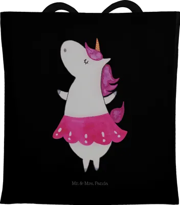 Produktbild von Mr. & Mrs. Panda Shopping Tasche Einhorn Ballerina - Schwarz - Geschenk, Einkaufstasche, Party, Spaß, dokumententasche, Unicorn, Schultasche, Wohnung, Uni, Geburtstag