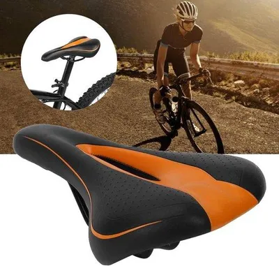 Productafbeelding van Mountainbike Zadel Comfortabel, Oranje Fietsstoel, Lichtgewicht en Duurzaam, Geschikt voor Racefietsen en Mountainbikes, Fietstoebehoren