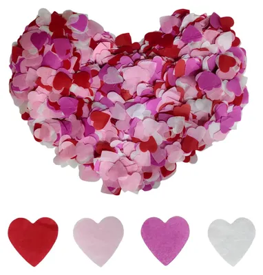 10.000 Herz-Konfetti 2,5 cm, Rot/Rosa/Weiß, biologisch abbaubar