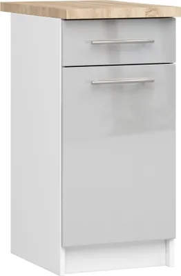 Produktbild von AKORD Furniture Factory KS0POLIBIAMETPOL004, 1 Tür(en), 2 Regale, Weiß, Drehtür, 16 mm, 1 Schublade(n)