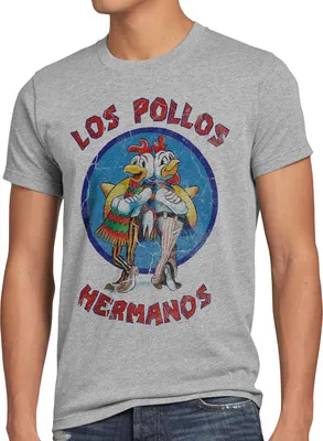 Produktbild von style3 Los Pollos T-Shirt Herren, Größe:4XL, Farbe:Grau meliert