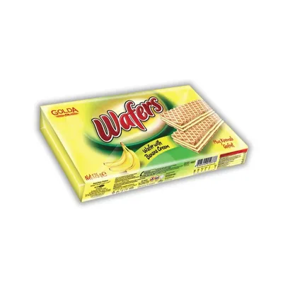 Zdjęcie produktu dla Golda Wafers Banan – Wafle z kremem bananowym 175 g
