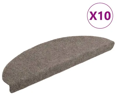 Image de vidaXL Tapis de sol auto-adhésifs 10 pièces 65x21x4 cm Beige Demi-Rond Grand
