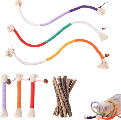 Produktbild von Interaktives Katzenspielzeug, 60 cm Beißring, Katzenminze und Matatabi, für Zahnpflege
