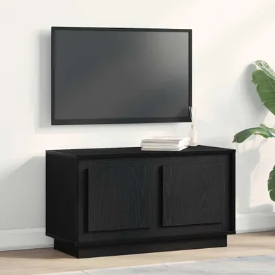 Immagine prodotto di Maison Exclusive - Mobile TV 80 x 35 x 45 cm, colore nero, finitura effetto legno di quercia, realizzato in materiale composito