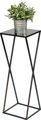Produktbild von DanDiBo Blumenhocker Metall Schwarz Eckig 68 cm Blumenständer Beistelltisch 437 Blumensäule Modern Pflanzenständer Pflanzenhocker