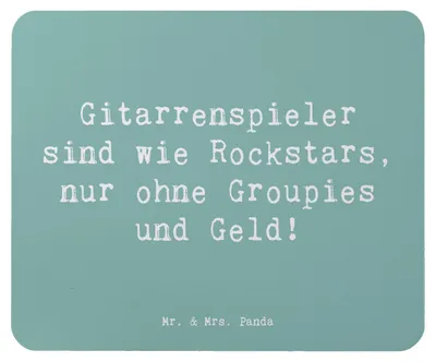 Produktbild von Mr. & Mrs. Panda Mauspad Spruch Gitarre Helden - Meeresbrise - Geschenk, Mousepad, laptop, Liebe, mousematte, Akustik, Melodie, Musik, Musiker, Freiheit, Lernen, pc