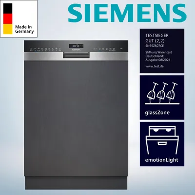 Obrázok produktu pre Siemens SN55ZS07CE Vstavaná umývačka riadu s čiastočnou integráciou Počet súprav riadu 14