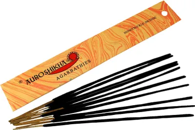Produktbild von Auroshikha Räucherstäbchen - Honeysuckle Incense, Orange, 23*3,5*0,3 cm, Indische Räucherstäbchen