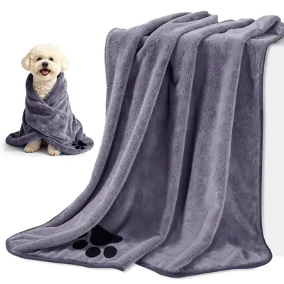 Produktbild von Hundehandtuch Extra Saugfähig 2 Stück 75 x 35 cm Grau