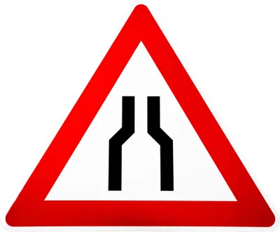 Produktbild von ORIGINAL Verkehrsschild Nr. 120 * verengte Fahrbahn * SL 900 mm nach StVO und RAL-Gütebedingungen Verkehrszeichen Achtung Warnschild Straßenschild Hinweisschild Gefahrenzeichen Schild Gefahrenschild