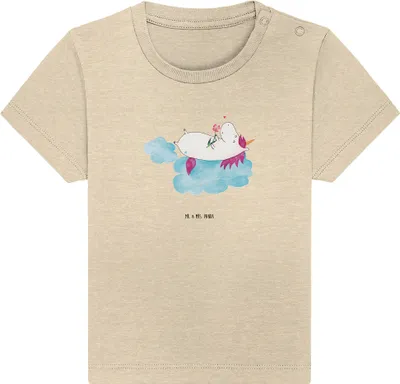 Produktbild von Mr. & Mrs. Panda  T-Shirt Einhorn Verliebt 0. - 6. Monat - Natural Raw - Geschenk, Baby, Liebe, Babyshirt, Kleinkind, Liebesbeweis, Freundin, Unicorn, Einhörner