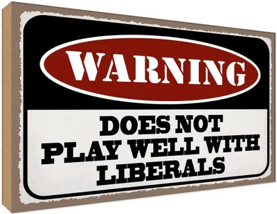 Produktbild von vianmo Holzschild 20x30 cm Warning does not play well with Warnschild Hinweisschild