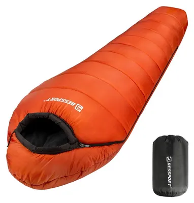 Produktbild von Mumienschlafsack Erwachsene - 3 Jahreszeiten - 230 x 80 x 55 cm - 2 kg - Mit Kompressionssack