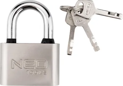 Image de NEO TOOLS Serrure de sécurité professionnelle, Arceau extra robuste, Résistant aux intempéries avec joints, Haute résistance aux intempéries,