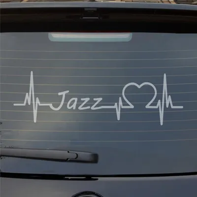 Produktbild von Heckscheibenaufkleber Jazz Puls Herzschlag Auto-Aufkleber 55x17 cm Milchglas Auto Aufkleber Sticker