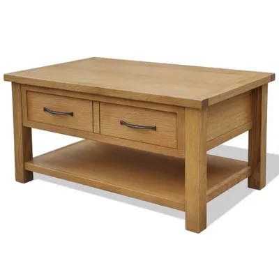 Image de Table basse 88x53x45 cm Bois de chêne massif