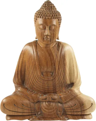 Produktbild von Holzbuddha, Buddha Statue, Handarbeit 27 cm, Dhyana Mudra - Design 10, Braun, Buddhas