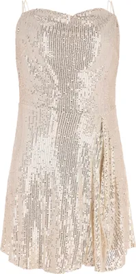 Produktbild von NAEMI damen mini spaghettikleid - silber, XS/S