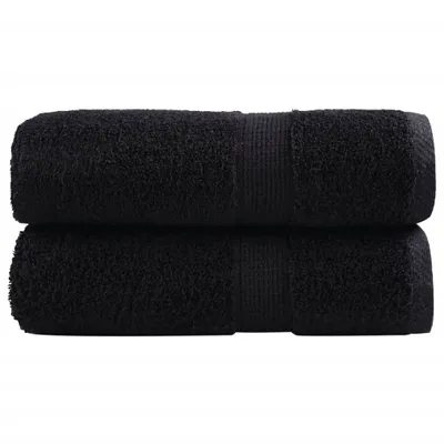 Produktbild von "2026 Promotion" Premium-Gästetücher SOLUND 2 Stk. - Hohe Qualität - Schwarz 30x50 cm 600 g/m² - Duschtücher CC557