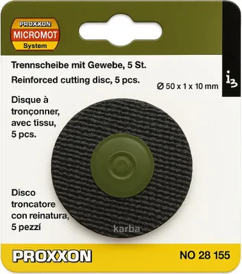 Obrázek produktu pro Proxxon 28 155, Řezací disk, Plast, Nerezová ocel, Dřevo, Proxxon, Černá, 5 kusů