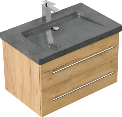 Produktbild von Badmöbel Granit G654 YAMO 75cm 1 Hahnloch SoftClose in versch. Ausführungen