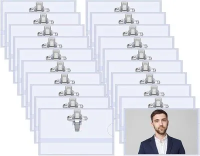 Imagen del producto de Etiquetas adhesivas transparentes, 20 unidades, 90x56 mm