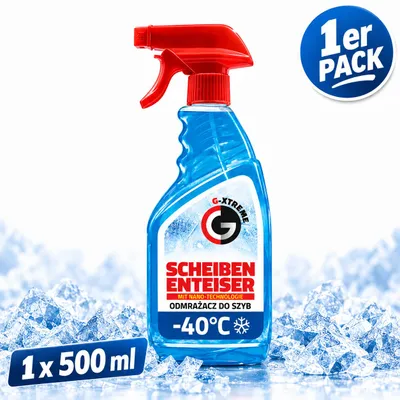 Zdjęcie produktu dla G-XTREME Płyn do usuwania szronu i lodu, 500 ml, spray. Technologia nano, skuteczny w temperaturach do -40°C, usuwa lód i szron