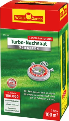 Produktbild von Wolf Garten LR-S 100 Turbo Rasen Nachsaat Schatten 2 kg Faltschachtel