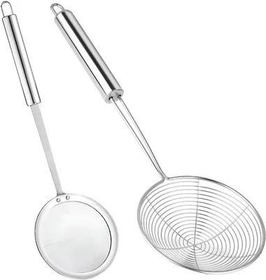 Produktbild von Schaumlöffel 2 Stück, Edelstahl 304, langer Griff, für Küche