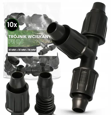 Produktbild von TRCR T-Stück PE 16 mm Steckfitting für Bewässerungsschläuche 10 Stück