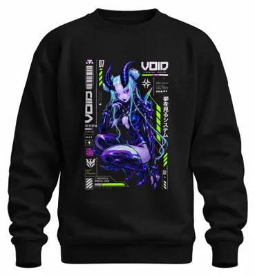 Zdjęcie produktu dla Bluza z kapturem, styl cyberpunk, motyw: demon, anime, odzież techniczna, Japonia, styl Y2K, manga, kolor: czarny, rozmiar: M