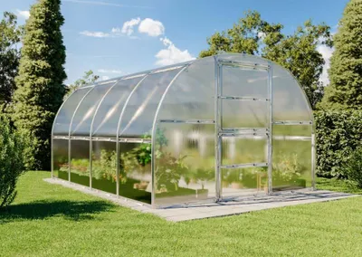 Produktbild von Terrando Gewächshaus Estragon 3x4m Gewächshaus aus Metall,Treibhaus mit Montagematerial, Anzuchthaus, 4 mm Wandstärke