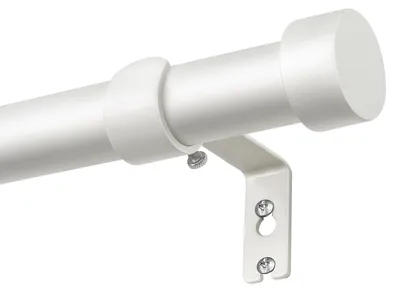 Obrázek produktu pro Omgoods - Bílá závěsná tyč, 25 mm, nastavitelná, 80-218 cm - včetně držáků