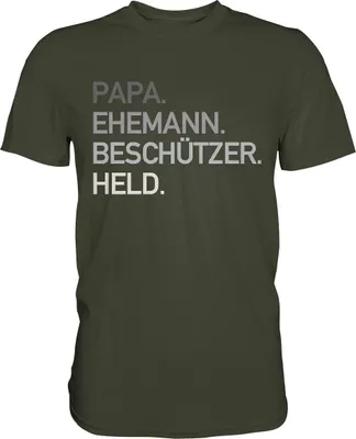 Produktbild von Papa Ehemann Beschützer Held T-Shirt Vatertag Geschenkidee – Urban Khaki / XXL